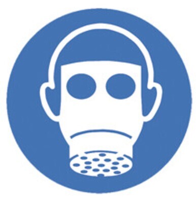 Mandatory signs in accordance with ISO 7010, Respiratory protection mandatory, 200 mm, 1 piece