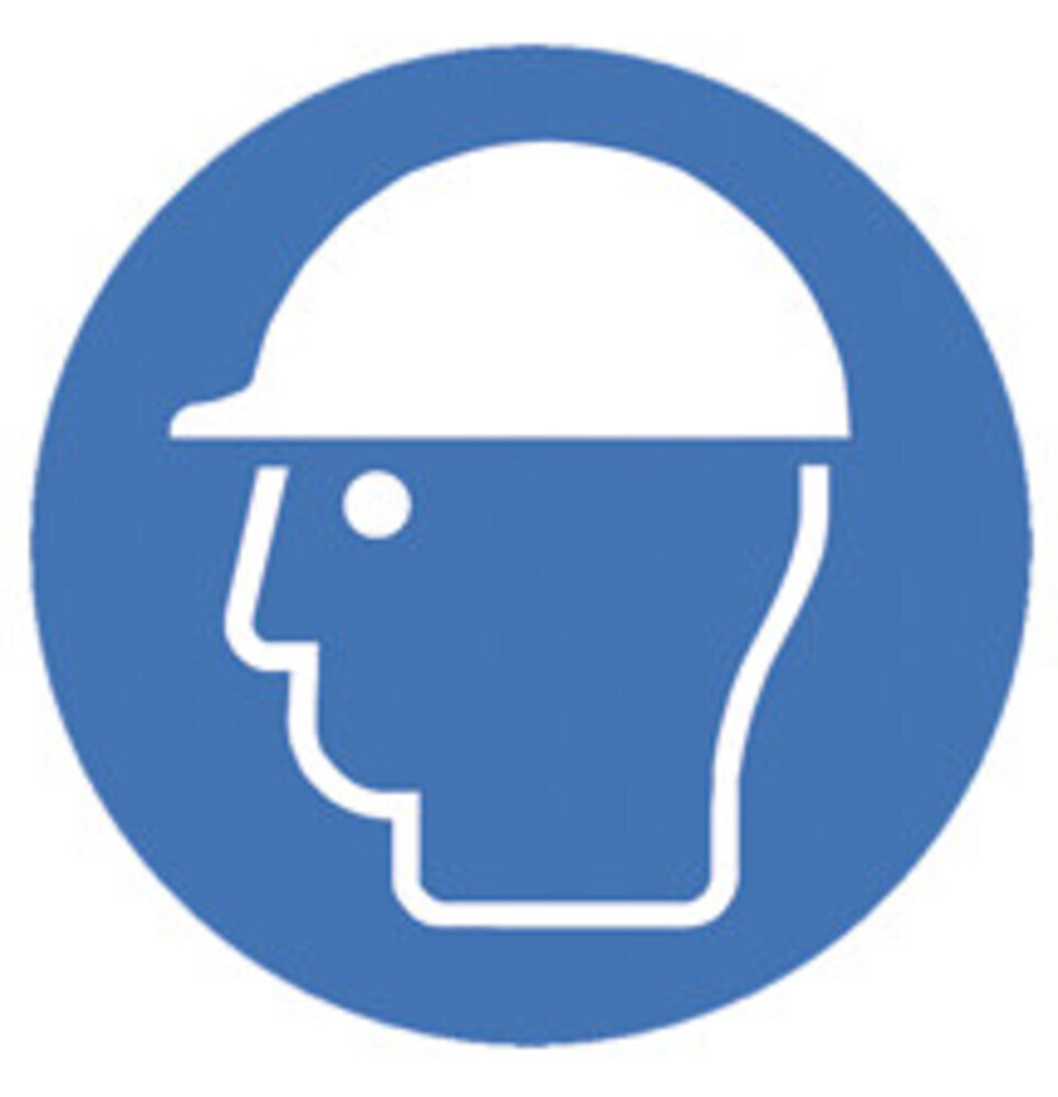 Mandatory signs in accordance with ISO 7010, Head protection mandatory, 200 mm, 1 piece