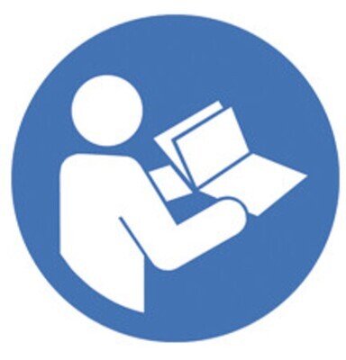 Cartelli di obbligo secondo ISO 7010, Istruzioni di lettura obbligatorie, 100 mm, 1 pezzo