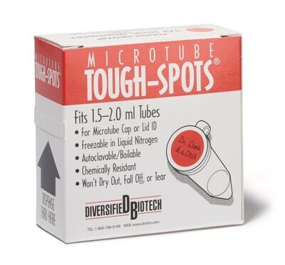 Etiketten Tough Spots auf der Rolle rund, rot, 12,7 mm, Gesch. für 1,5/2-ml-Fläschchen, 1 Rolle