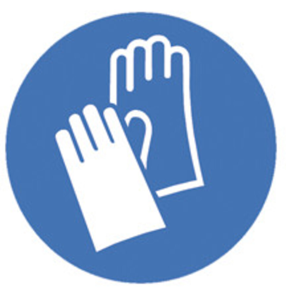 Mandatory signs in accordance with ISO 7010, Safety gloves mandatory, 200 mm, 1 piece