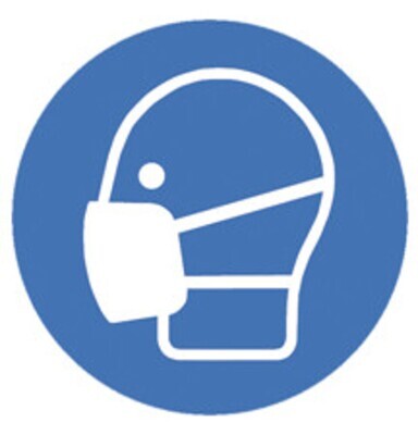 Mandatory signs in accordance with ISO 7010, Mask mandatory, 100 mm, 1 piece