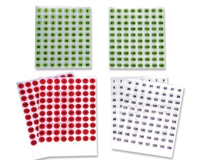 Labels SEKUROKA® numbered, 6 pieces