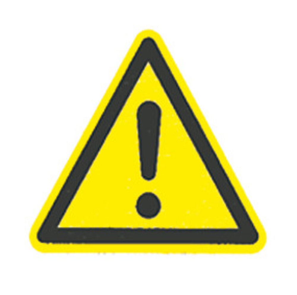 Warning symbol according to ISO 7010 Individual label, A dangerous place, Side length 100 mm, 1 piece