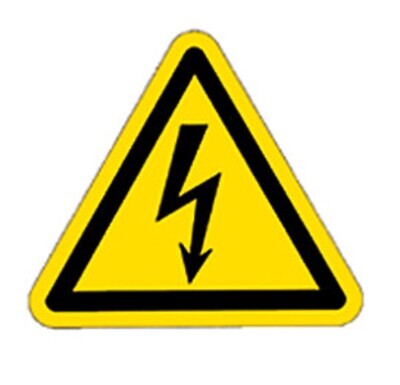 Warning symbol according to ISO 7010 on the sheet, Dangerous, electrical voltage, Side length 50 mm, 1 piece