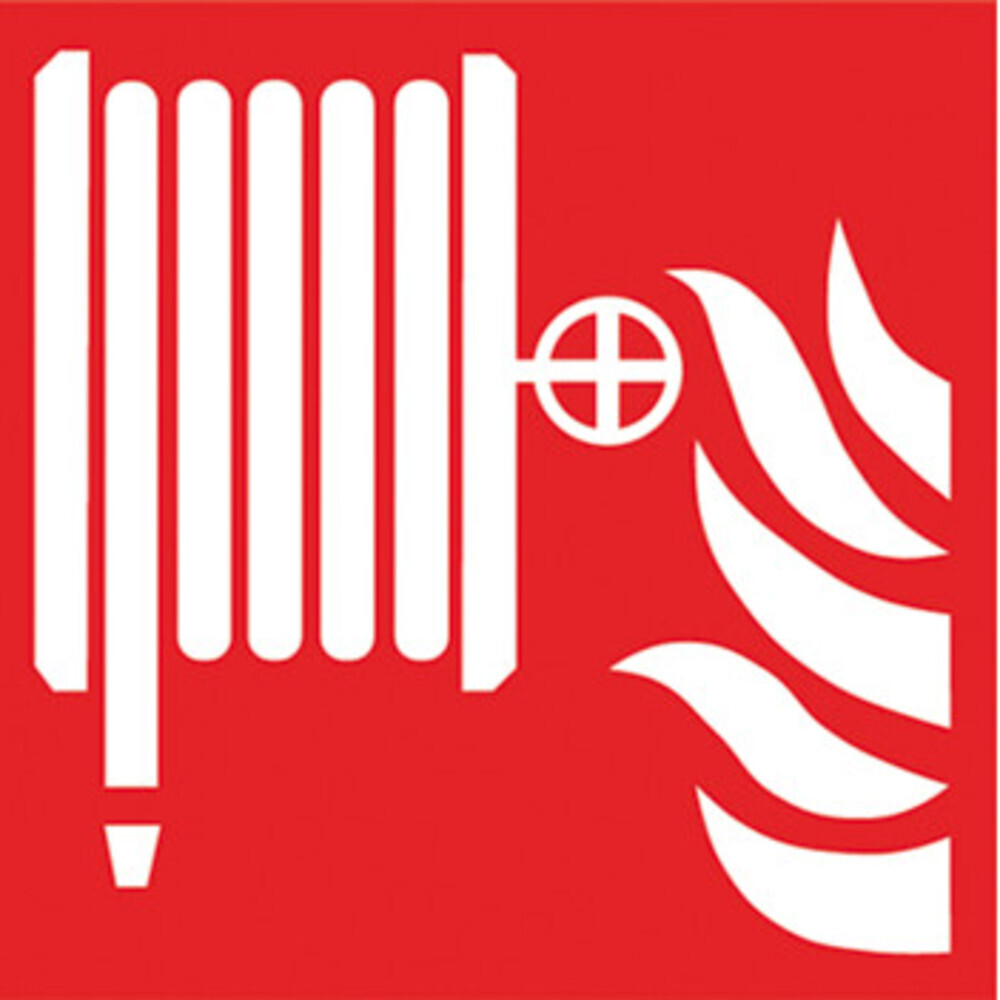 Brandschutzsymbole nach ISO 7010 Klebefolie, langlebig, Löschschlauch, 1 Stück
