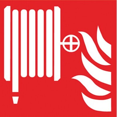 Fire protection symbols according to ISO 7010 Adhesive film, long lasting, Extinguishing hose, 1 piece
