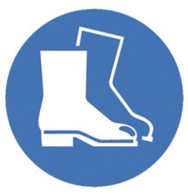 Mandatory signs in accordance with ISO 7010, Foot protection mandatory, 200 mm, 1 piece
