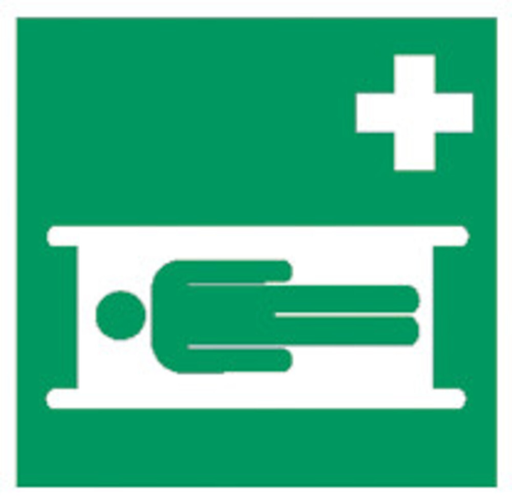 First aid and rescue signs according to ISO 7010 Adhesive film, Stretcher, 200 x 200 mm, 1 piece