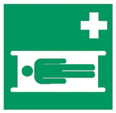 Erste-Hilfe- und Rettungszeichen nach ISO 7010 Klebefolie, Keilrahmen, 200 x 200 mm, 1 Stück