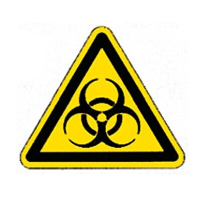 Warning symbol according to ISO 7010 Individual label, Biological hazard, Side length 100 mm, 1 piece