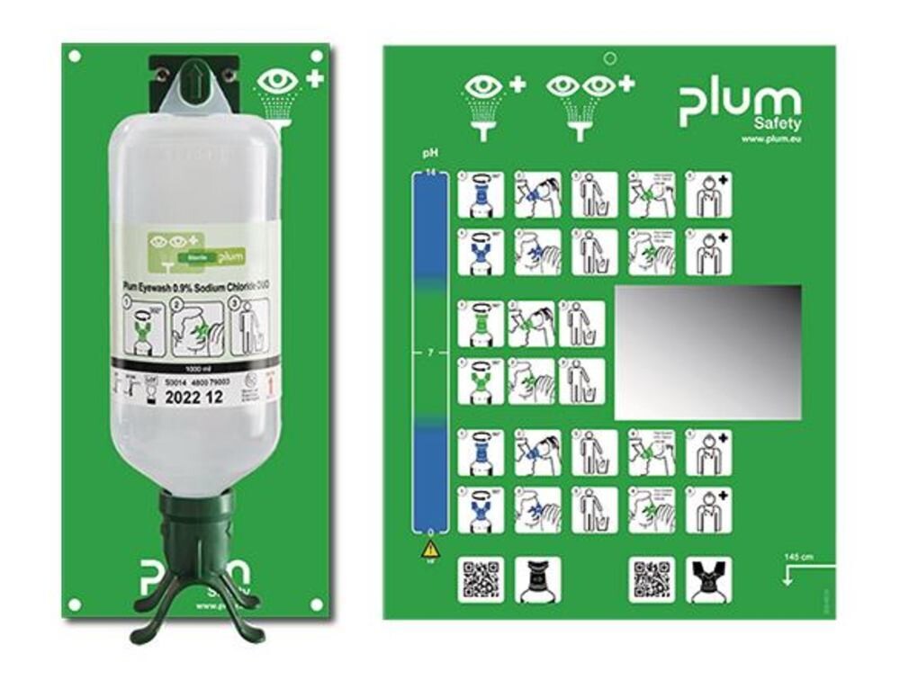 Eyewash station DUO Wall holder with DUO bottle, 1 piece