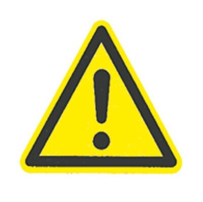 Symbole d&#39;avertissement selon ISO 7010 Étiquette individuelle, Un endroit dangereux, Longueur de côté 200 mm, 1 pièce