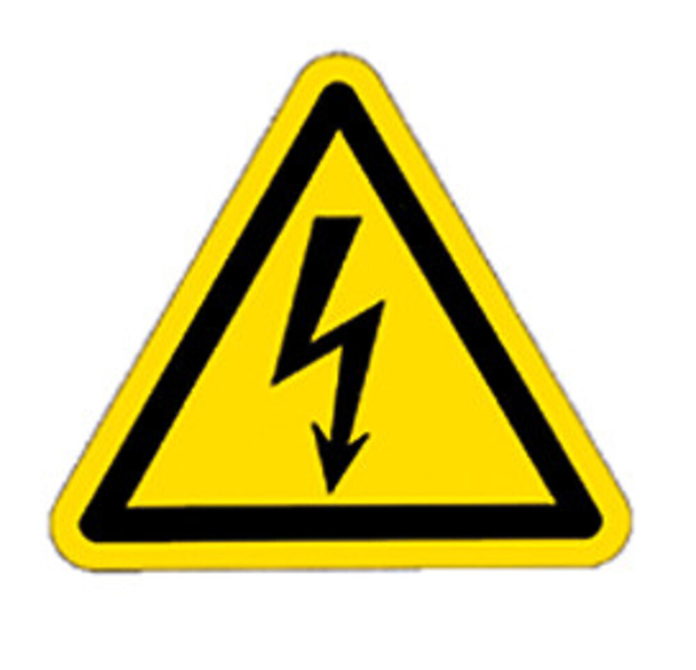 Warning symbol according to ISO 7010 Individual label, Dangerous, electrical voltage, Side length 100 mm, 1 piece