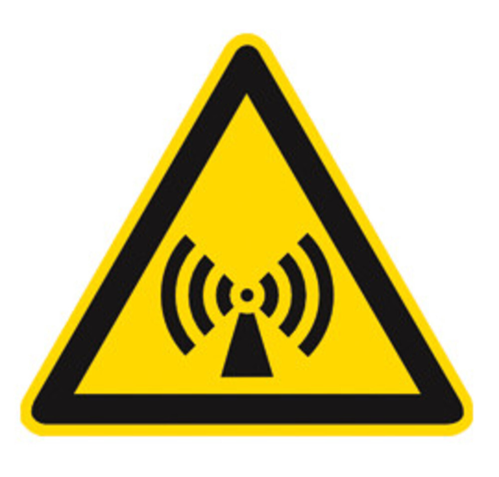 Warning symbol according to ISO 7010 on the sheet, Non-ionizing radiation, Side length 50 mm, 1 piece