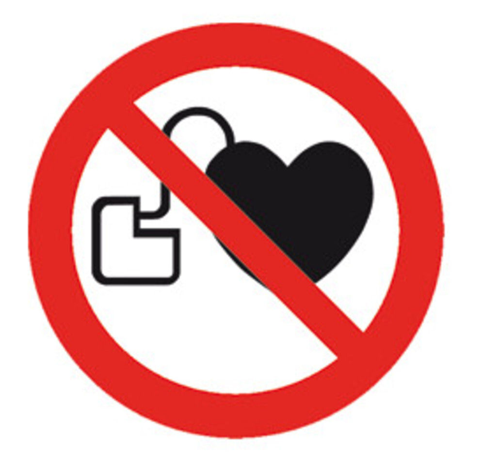 Prohibition signs according to ISO 7010 Adhesive film, Prohibited pacemaker, 200 mm, 1 piece