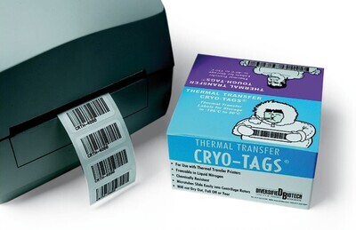 Thermal transfer labels Cryo-Tags®, 24 x 13 mm, Gesch. for, 0.5 ml vials, 1 Roll