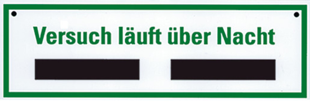 Information sign SEKUROKA®, Test runs during the night, 100 x 300 mm, Plastic for hanging, 1 piece