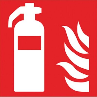 Simboli di protezione antincendio secondo ISO 7010 Pellicola adesiva, Estintore, 148 x 148 mm, 1 pezzo