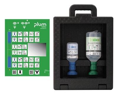 Stazione lavaocchi Plum iBox 2 con 1 lavaocchi da 500 ml e 1 pH neutro da 200 ml, 1 pezzo