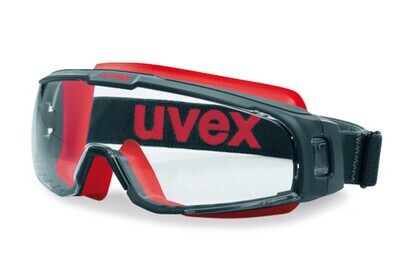 Máscara de gafas u-sonic sin cristal frontal, negro/rojo, 9308-247, 1 pieza