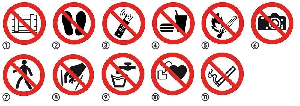 Prohibition signs in accordance with ISO 7010 Double-sided, Mobile prohibited, 1 piece