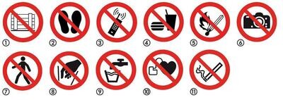 Señales de prohibición según ISO 7010 De doble cara, Móvil prohibido, 1 pieza