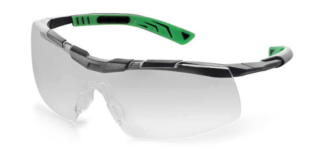 Safety glasses 5X6, gun metal, green, 5X6.03.11.00, 1 Piece