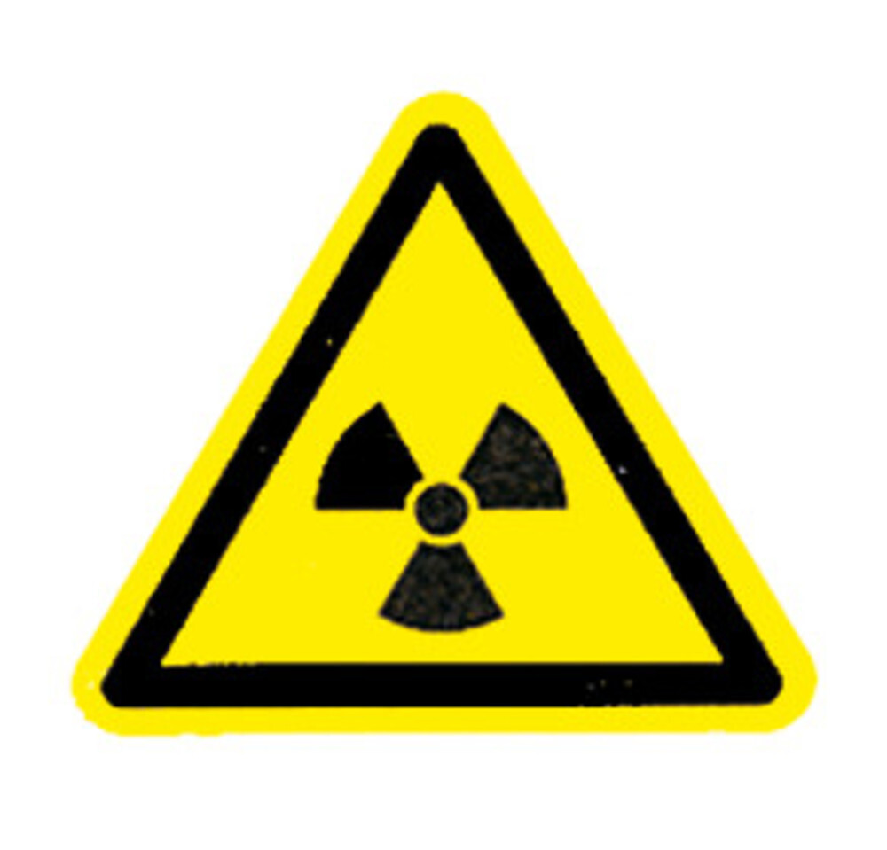 Warning symbol according to ISO 7010 Individual label, Radioactive substances or ionizing radiation, Side length 100 mm, 1 piece