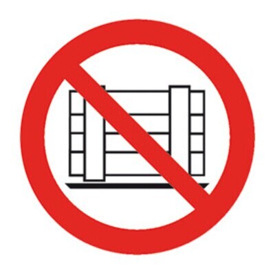 Prohibition signs in accordance with ISO 7010 Adhesive film, Prohibition of placing down, 200 mm, 1 piece