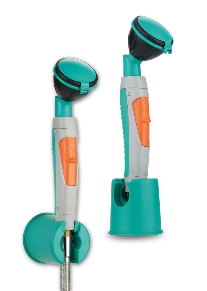 Hand eye shower tilted 45° with a shower head, 1 piece