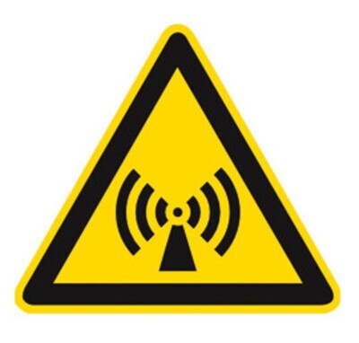 Warning symbol according to ISO 7010 Individual label, Non-ionizing radiation, Side length 200 mm, 1 piece