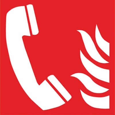 Fire protection symbols according to ISO 7010 Adhesive film, long lasting, Fire alarm telephone, 1 piece