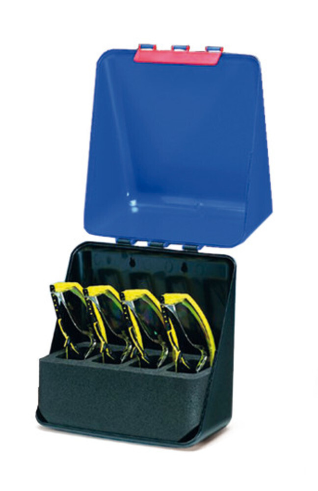 Glasses box SEKUROKA® for 4 safety glasses, blue, 1 piece