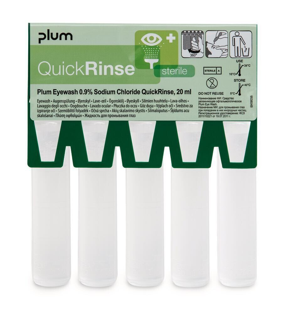 Refill Pack Eyewash Ampoules QuickRinse, 5 Pieces