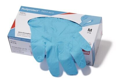 Guantes Desechables ROTIPROTECT® -Nitrilo eco, Talla, L (8-9), 100 Piezas