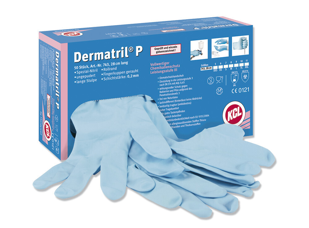 Disposable gloves Dermatril® P 743, Size, 8, 50 Pieces