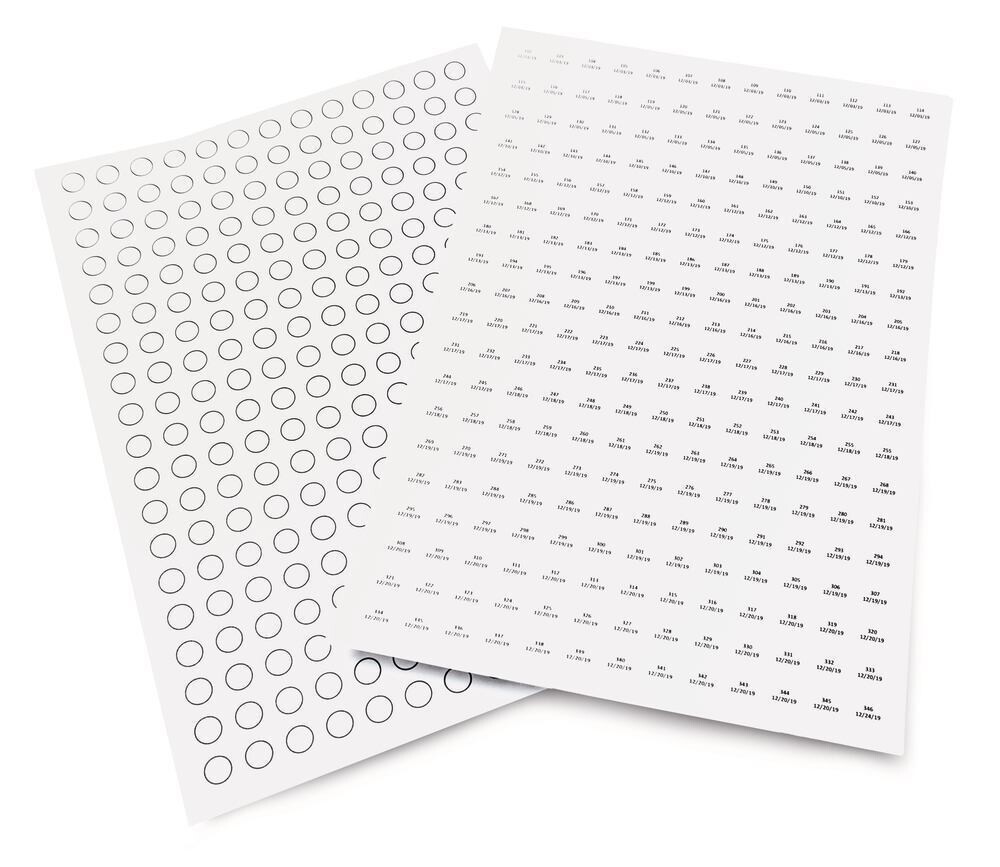 Cryo labels A4 round, 20 pieces