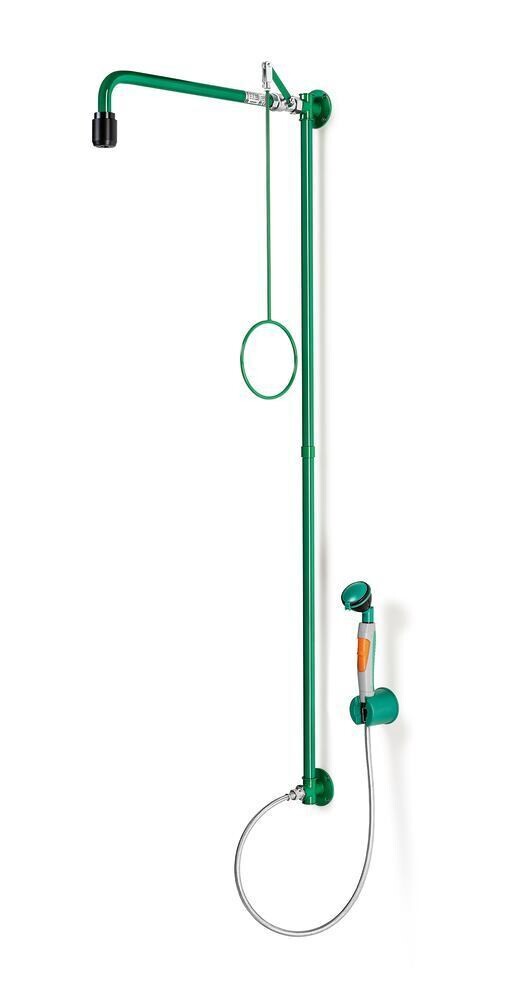 Combination emergency shower Splash shower and hand-eye shower, 1 piece