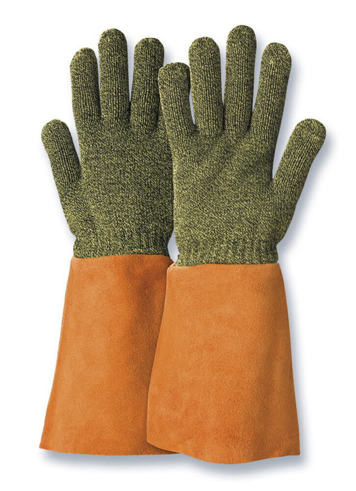Gants de protection thermique KarboTECT® L954 avec manchette en cuir, Taille, 7, 1 paire