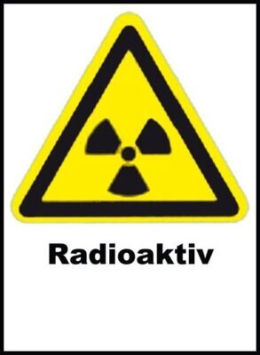Avertissement de rayonnement, Radioactif, AluPress, 1 pièce