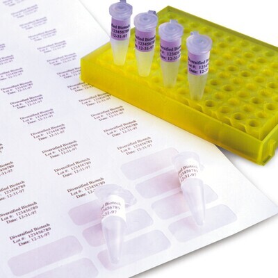 Cryo labels On the sheet red, 67 x 25 mm, Gesch. for, Racks, boxes, 20 Pieces