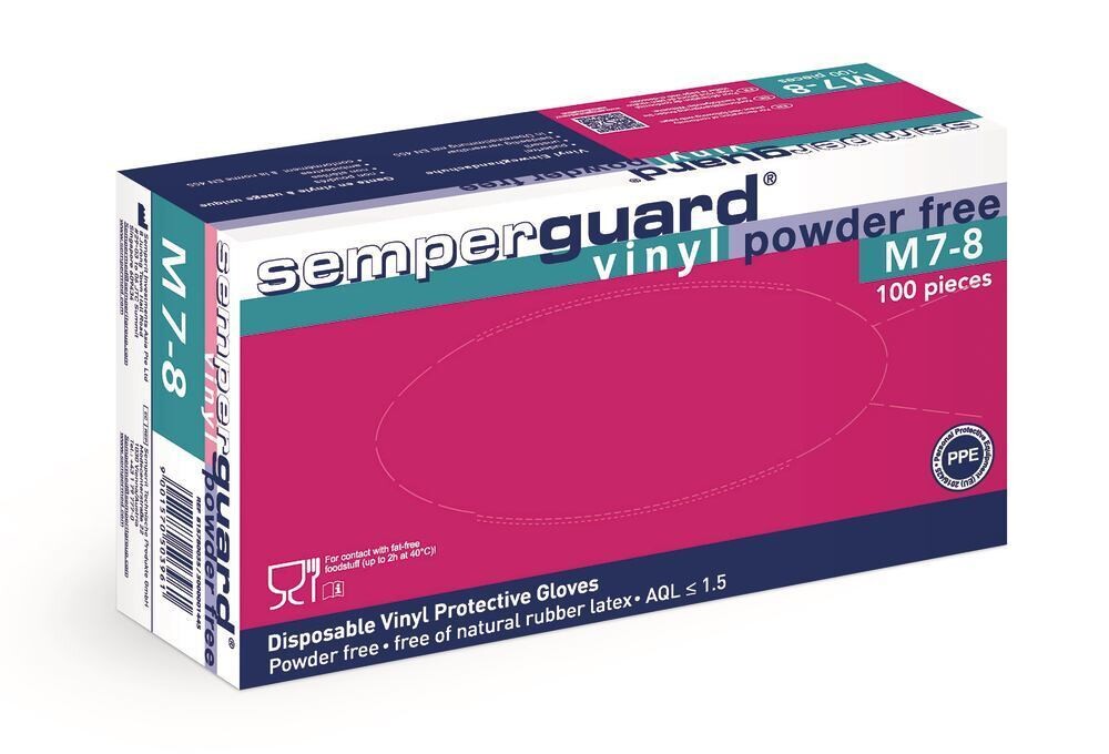 Guanti monouso Semperguard® Vinile senza polvere, Taglia, S (6-7), 100 Pezzi
