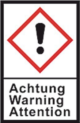 Etiqueta de sustancias peligrosas GHS L 30 x An 22 mm, Signo de exclamación/precaución, 1 rollo