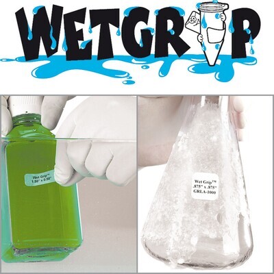 Etiquetas WetGrip, 38 x 19 mm, Gesch. para tubos de ensayo, 20 piezas