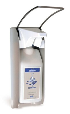 Dosatore di sapone e disinfettante plus Con leva lunga, Adatto a per bottiglie da 350/500 ml, 82 x 215 x 295 mm, 1 pezzo