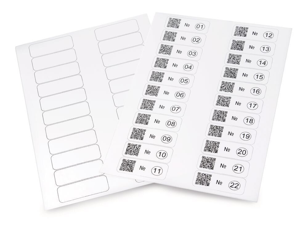 Cryo labels A4 square, 67 x 25 mm, Gesch. for, 15/50 ml centrifuge tubes, 20 pieces