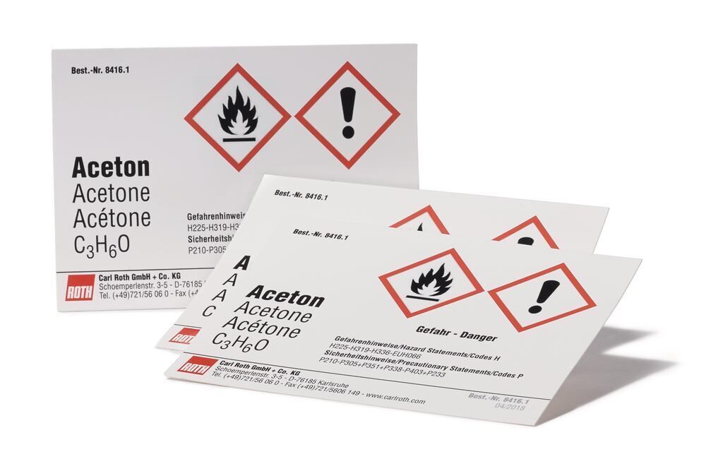 Etiquette chimique SEKUROKA®, Acétone, 10 Pièces