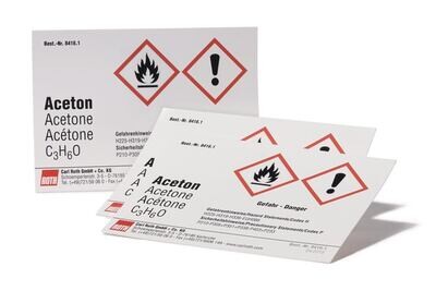 Etiqueta química SEKUROKA®, Acetona, 10 Piezas