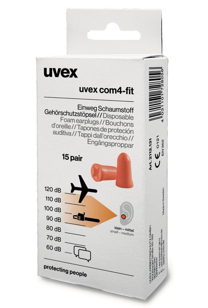 Disposable earplugs Com4-fit, Minibox, 15 Pairs
